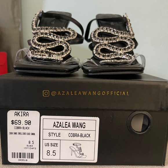 AKIRA - AZALEA WANG Cobra Clear Heel Sandal In Black - Picture 8 of 8